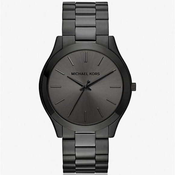 MICHAEL KORS Oversized Slim Runway Black-Tone Watch - Picture 1 of 12